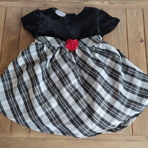 Baby Girl 18M Fancy Party Dress Velvet and Plaid